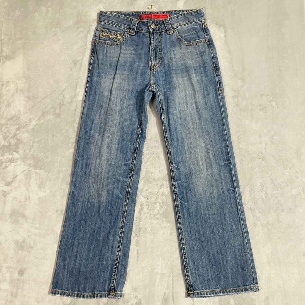 Rock and Roll Cowboy Jeans Mens 32x30 Blue Excellent Double Barrel Straight Leg